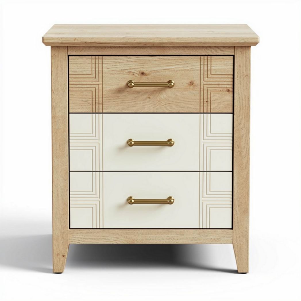 Nachtschade van hout voor de slaapkamer met drie lades - 45 x 40 x 60cm