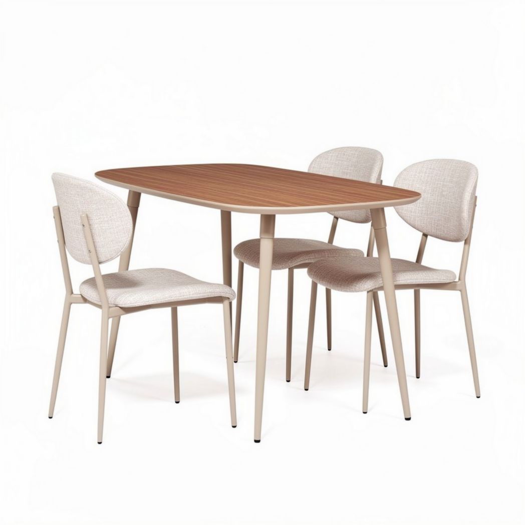 Eettafel van hout voor de eetkamer met ronde vorm - 120 x 80 x 75cm