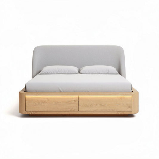 Tweepersoonsbed met opberglades voor de slaapkamer - massief hout - 200 x 160 x 100cm