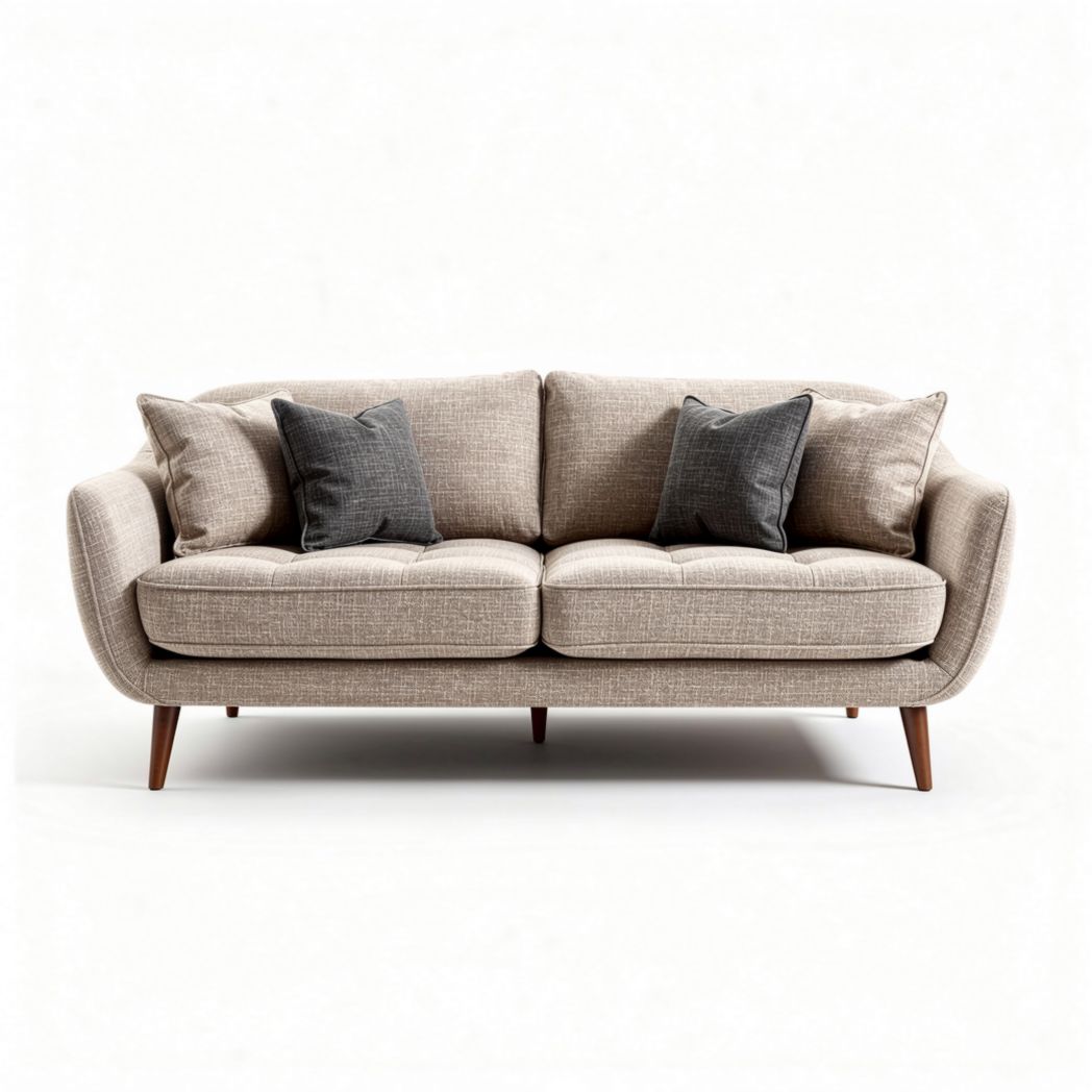 Bank van stof voor de woonkamer met kussens - 180 x 90 x 80cm